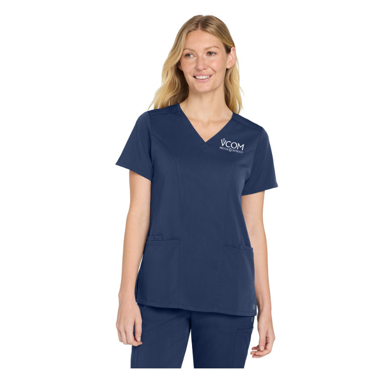 Wink Premium Flex Women's Scrub Top with Left Chest Embroidery